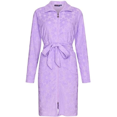 Paarse badstof badjas Rebelle met rits - Paars - Maat - S