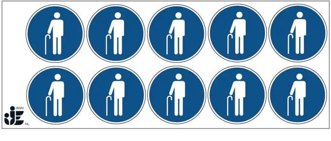 Ouderen prioriteit sticker | 5 cm - 10 stuks per vel
