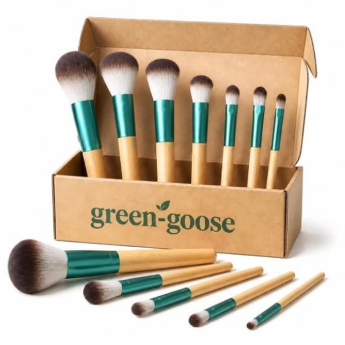 Make up kwast borstel ovaal foundation Set 10 kwasten rose goud