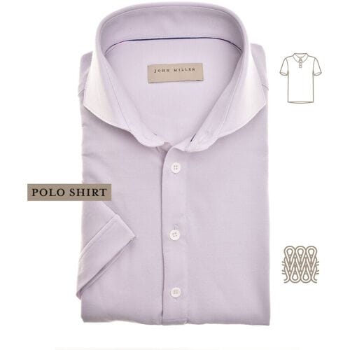 John Miller Polo Slim Solid Color Short Sleeve Tricot Pastel Lila / male