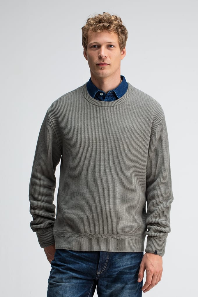 Butcher of Blue Galway Crew Granite Green Größe: S | Pullover Outlet | Herren | Grün