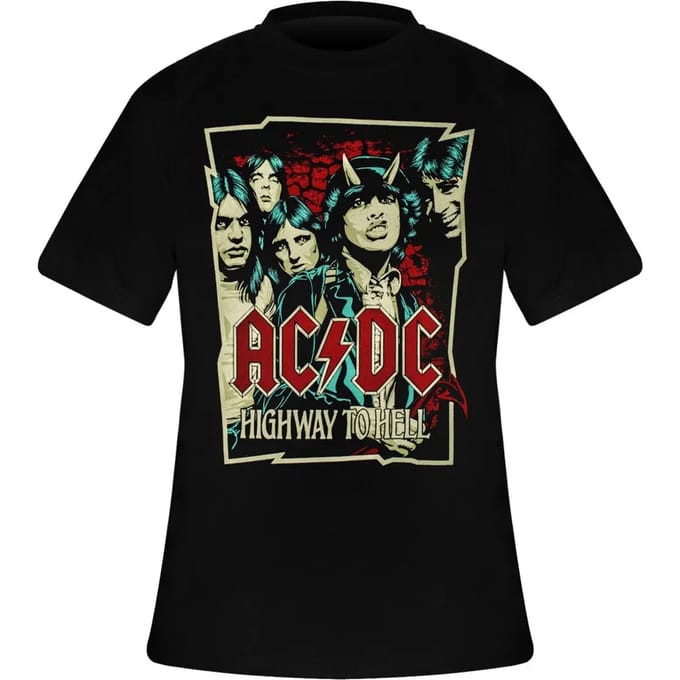 AC/DC - Highway To Hell Sketch Heren T-shirt - M - Zwart