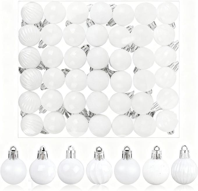 Kerstdecoratie: 30 Stuks Witte Kerstballen van 3 cm voor een Sfeervolle Versiering