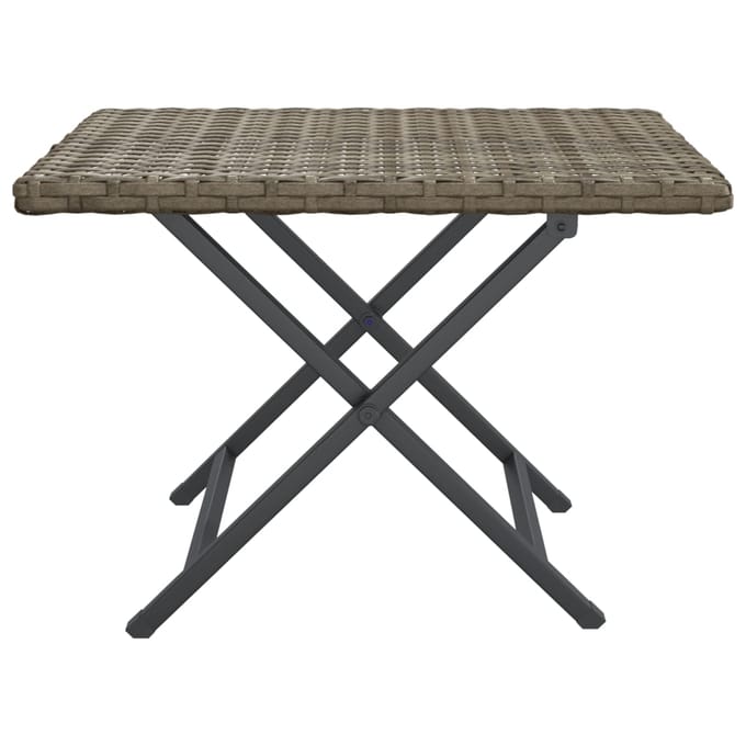 vidaXL - Tafel - inklapbaar - 45x35x32 - cm - poly - rattan - grijs