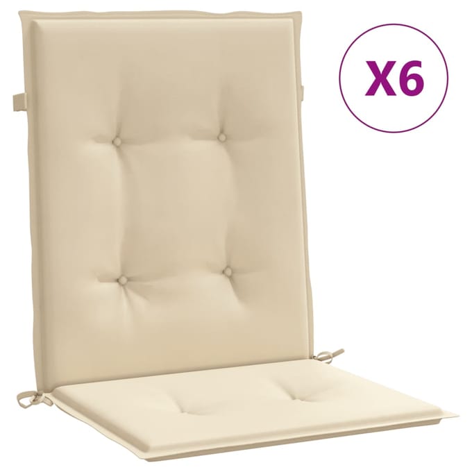 vidaXL - Tuinstoel - kussens - 6 - st - Beige - 100 - x - 50 - x - 3 - cm