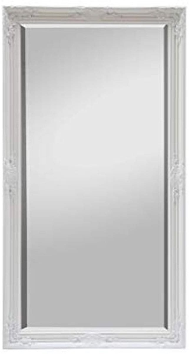 Massief Houten Shabby Chic Wandspiegel - Extra Large 140x75 cm - Wit