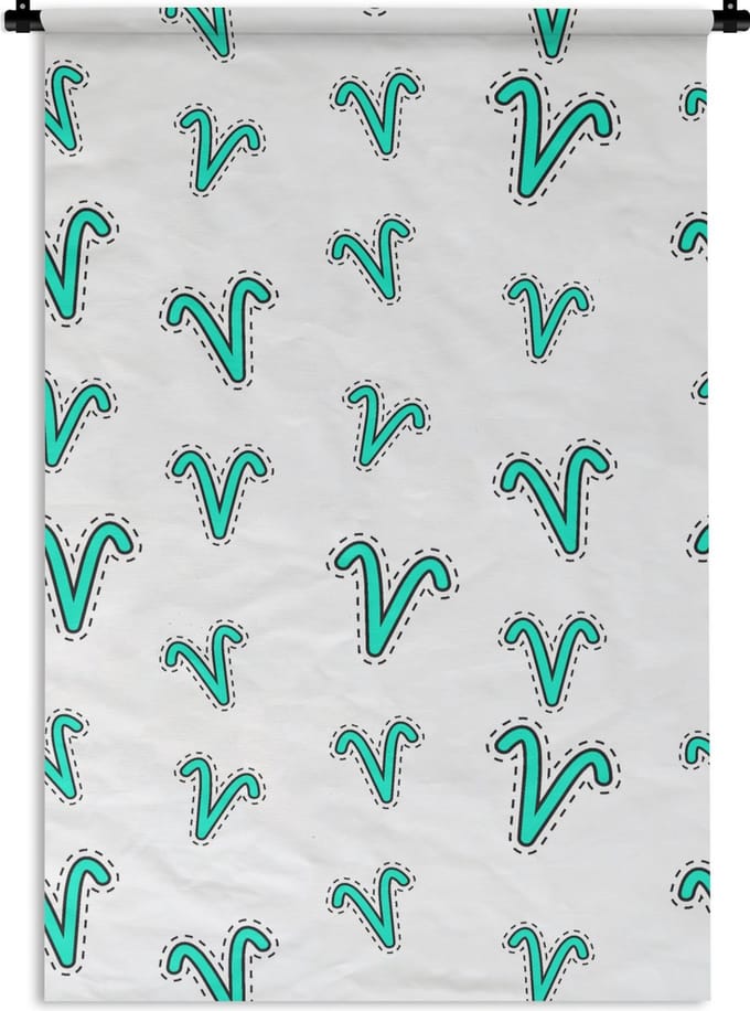 Wandkleed - Wanddoek - Ram - Zodiac - Design - 60x90 cm - Wandtapijt
