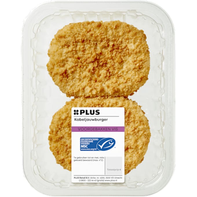 Gebakken kabeljauwburger 200 GR
