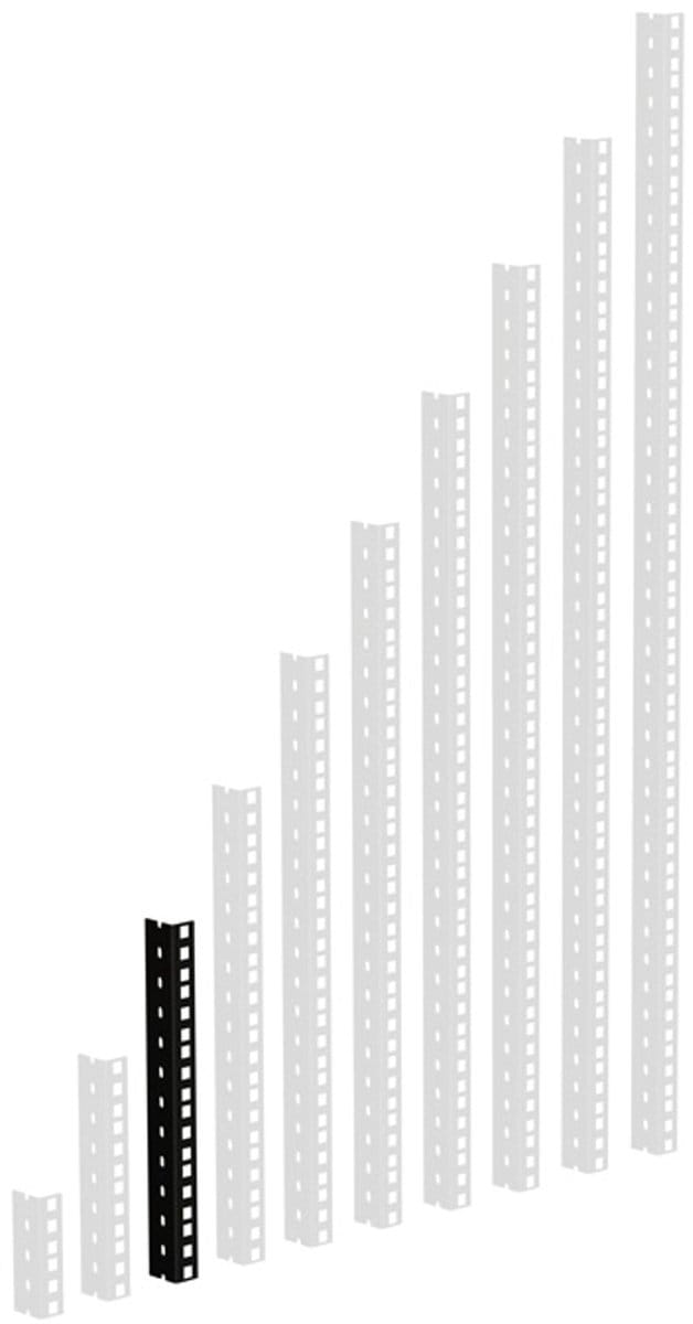 Adam Hall 61535B6 Rackrail, zwart geperforeerde gaten, 6 HE - Profiel