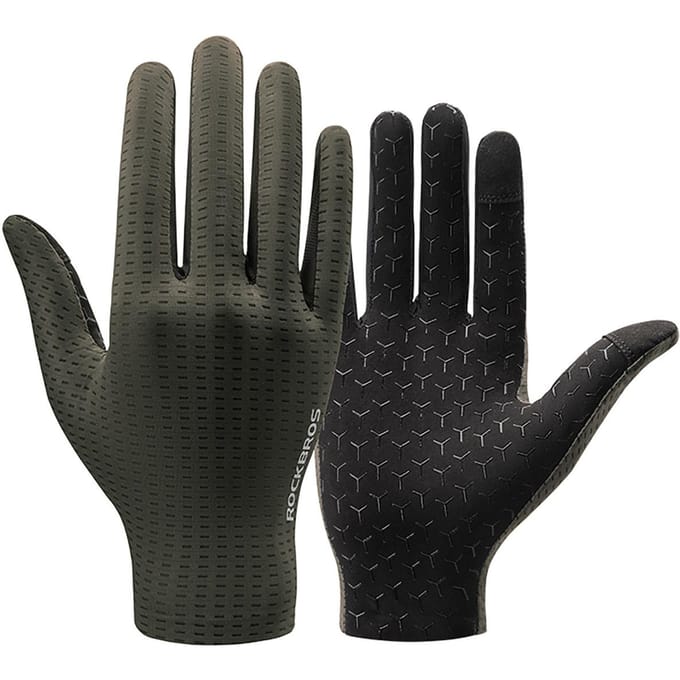 Rockbros Breathable Full Finger Cycling Gloves Size: XL - Green
