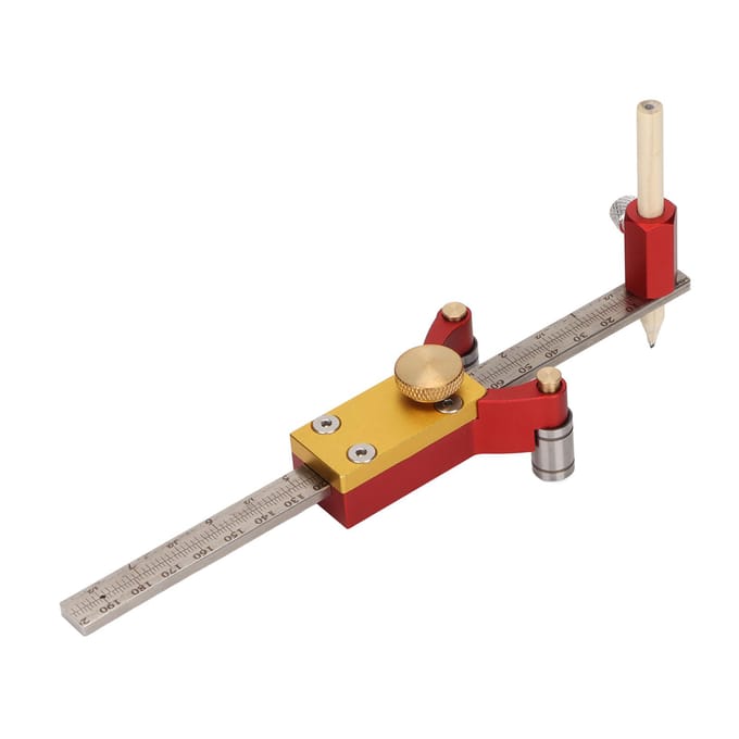 3 in 1 Krasliniaal Multifunctionele Parallelle Bogen Tekenmeter DIY Gereedschap Metrisch Imperiaal gray