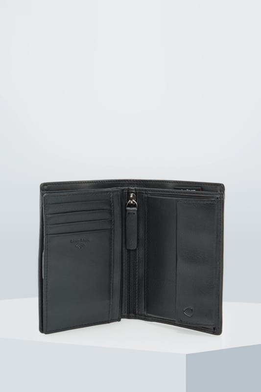 strellson Leren portemonnee Carter Jamison BillFold V8 Wallet Black zwart