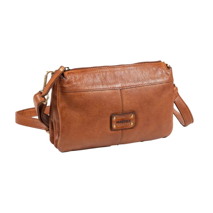 Leren gewassen handtas voor vrouw Matties Bags