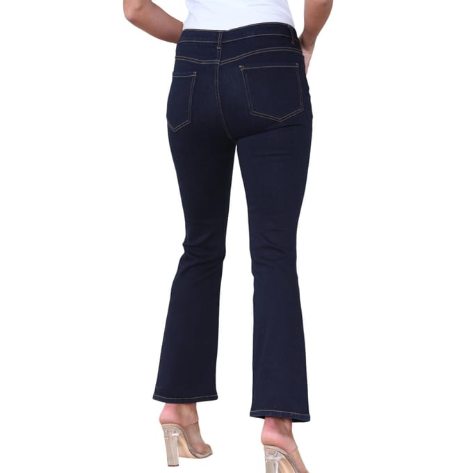 Dames Magic Shaping High Waisted Slim Flare Leg Jeans in Indigo