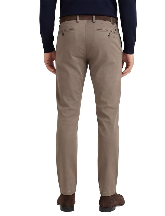 Slim fit Subway Gardeur chino katoen donkerbruin