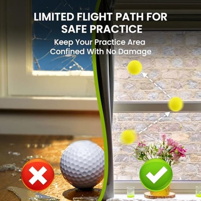 Golf oefenballen, elastisch schuim, set van 12, golf trainingshulpmiddelen voor binnen en buiten