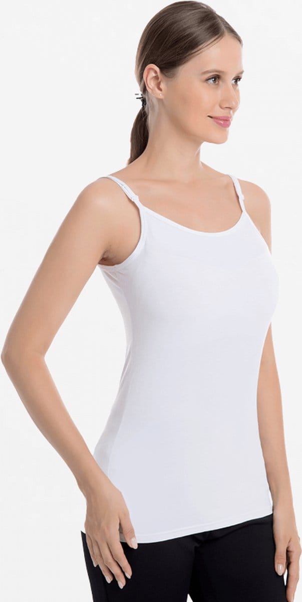 Spaghetti top dames bamboe wit | Ollies Fashion
