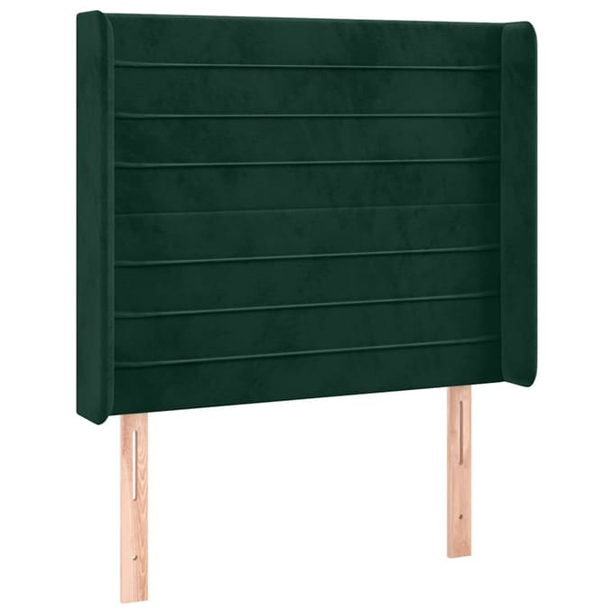 vidaXL - Hoofdbord - LED - 103x16x118/128 - cm - fluweel - donkergroen