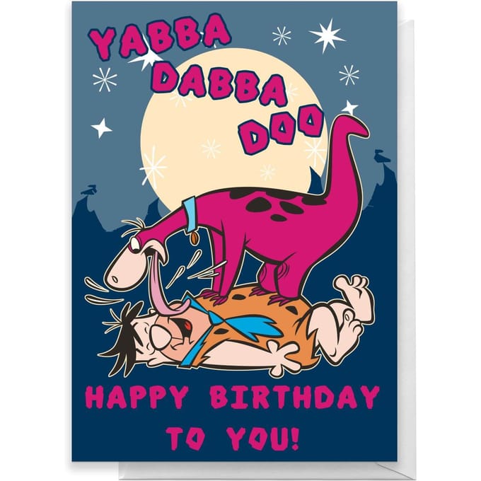 Flintstones Happy Birthday Greetings Card - Large Card
