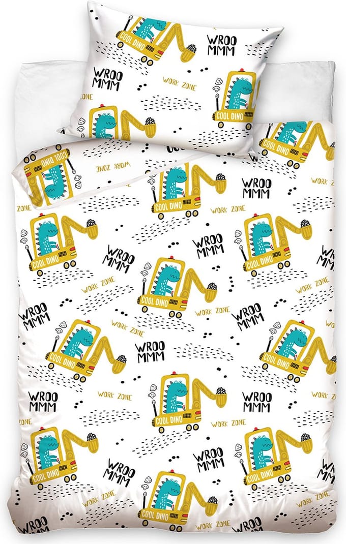 Dinosaurus BABY Dekbedovertrek Vroommm! - 100 x 135 cm - Katoen
