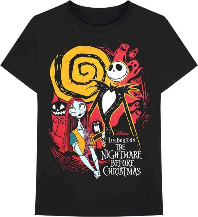 Disney The Nightmare Before Christmas - Ghosts Heren T-shirt - S - Zwart