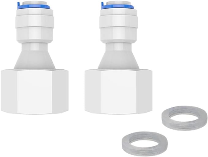 Snelkoppeling Waterfilter Aansluiting voor Omgekeerde Osmose en Koelkast Koelmachine - 1/2 inch naar 1/4 inch