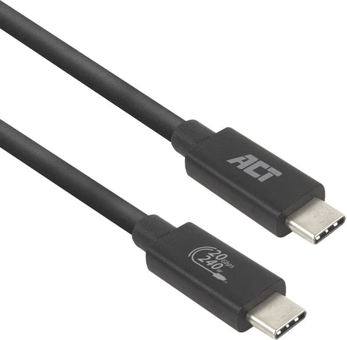 ACT USB4® 20Gbps 240W USB Type-C® kabel, USB-IF gecertificeerd, 2 meter AC7432