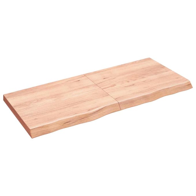 vidaXL - Wandschap - 140x60x(2-6)cm - behandeld - massief - eikenhout - lichtbruin