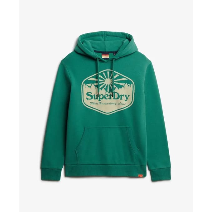 Superdry Sun Hoodie Groen Grootte: L
