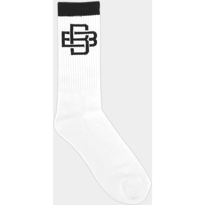 Black Bananas Monogram Sokken, Wit