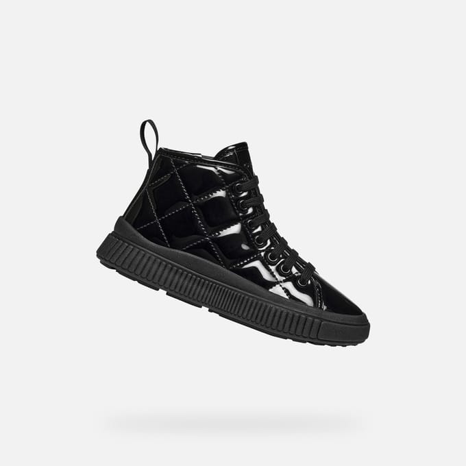 GEOX LAQUINNY MEISJES Sneakers - ZWART - Maat 38
