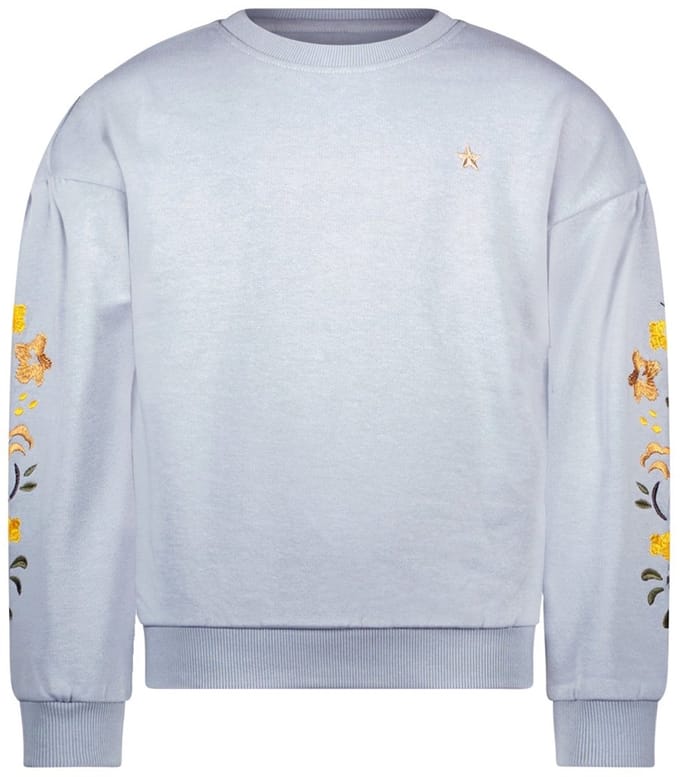Like Flo - Danee Flo girls sweater with artwork ice blue - Ice blue - Maat 104