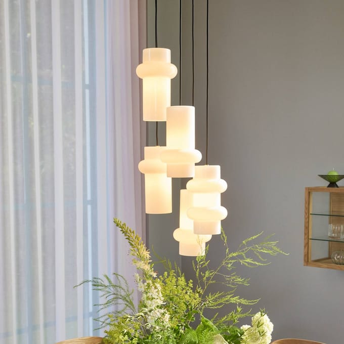 Hübsch Hanglamp Pilule Up, mat wit, Ø 15 cm, glas