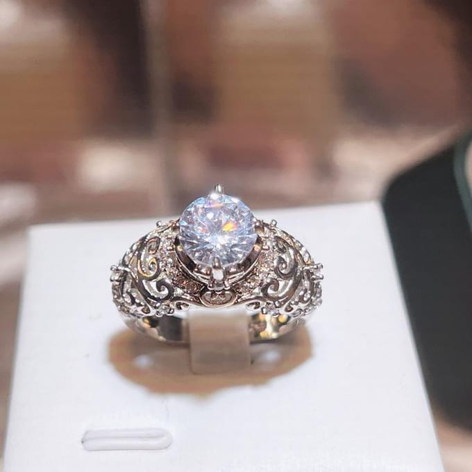 Zircon Tonghua Damesring Mode Sieraden No. 10 gray