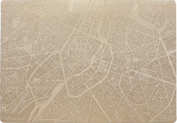 Place Maps Placemat Stadskaart Madrid - Kunstleer - Zwart - 1 Stuk