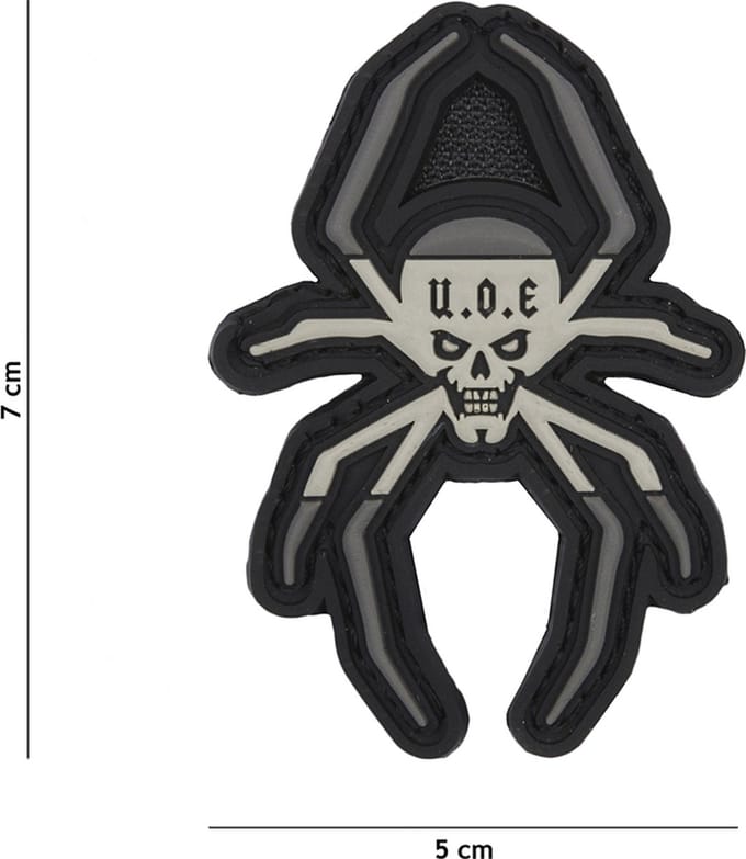 101 Inc Embleem 3D Pvc Spaanse Spin Grijs  2082