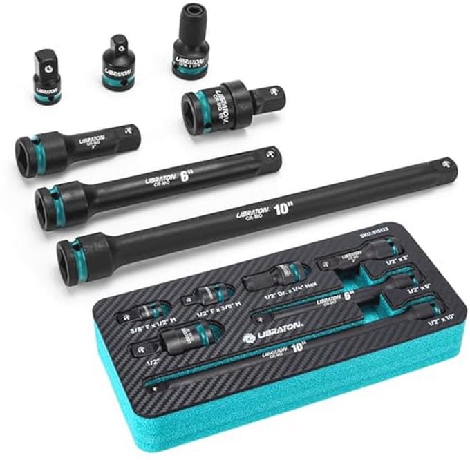 Impact Socket Adapter Set 7 Stks - 1/2" naar 1/4" Hex Converter voor Automatische Reparatie