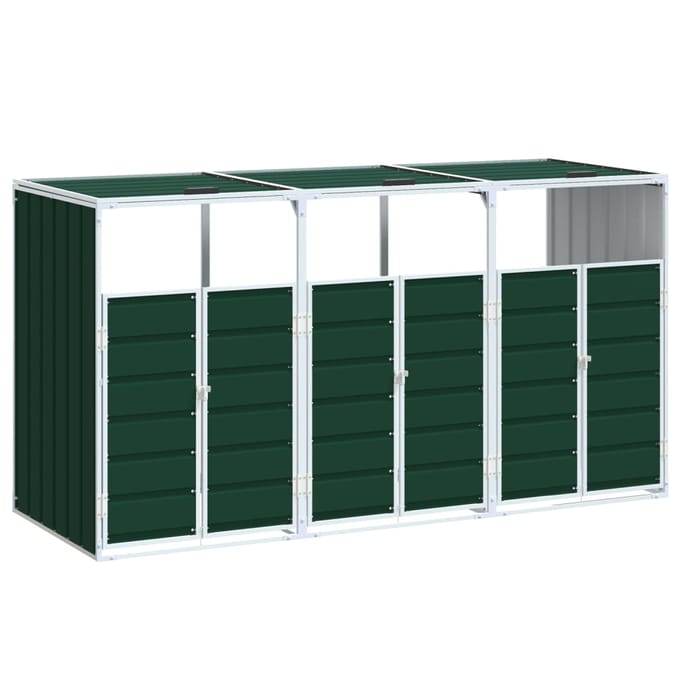 vidaXL - Containerberging - voor - 3 - containers - 216x81x115 - cm - staal - groen