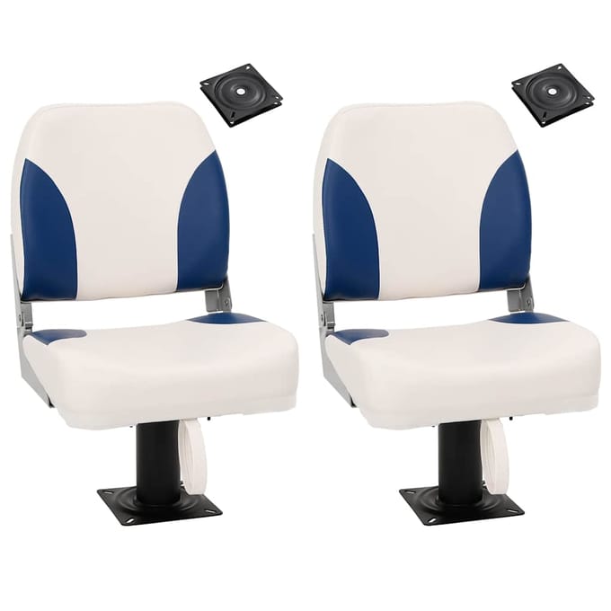 vidaXL - Bootstoelen - 2 - st - met - poot - 360° - draaibaar