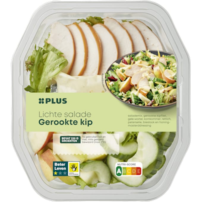 Lichte salade gerookte kip