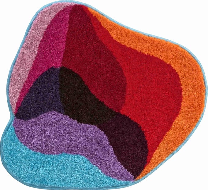 Ultrazachte Antislip Badmat 60x60 cm - Rood-Blauw - Modern Design