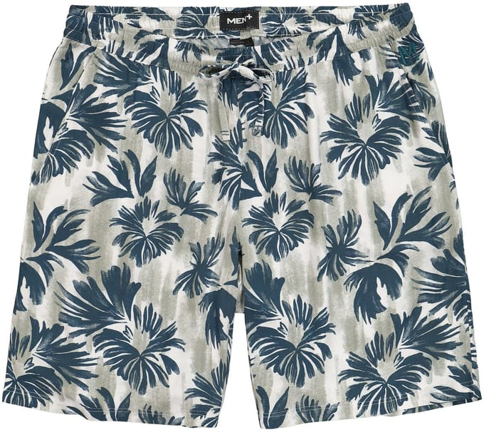 Men Plus - Heren - Viscose bermuda all-over print regular fit - Lagunes groen - Maat L