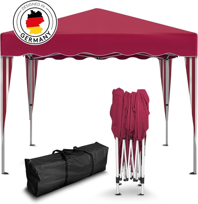 Pop-up Paviljoen - Vouwtent Tuin - Feestelijke Bijeenkomsten - Waterdicht Polyester - 3 x 3 Meter - Rood