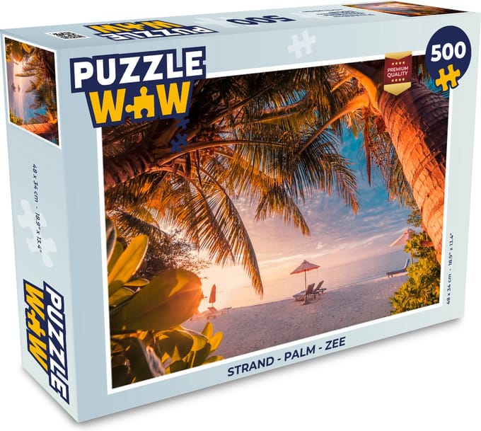 Puzzel Strand - Palm - Zee - Legpuzzel - Puzzel 500 stukjes