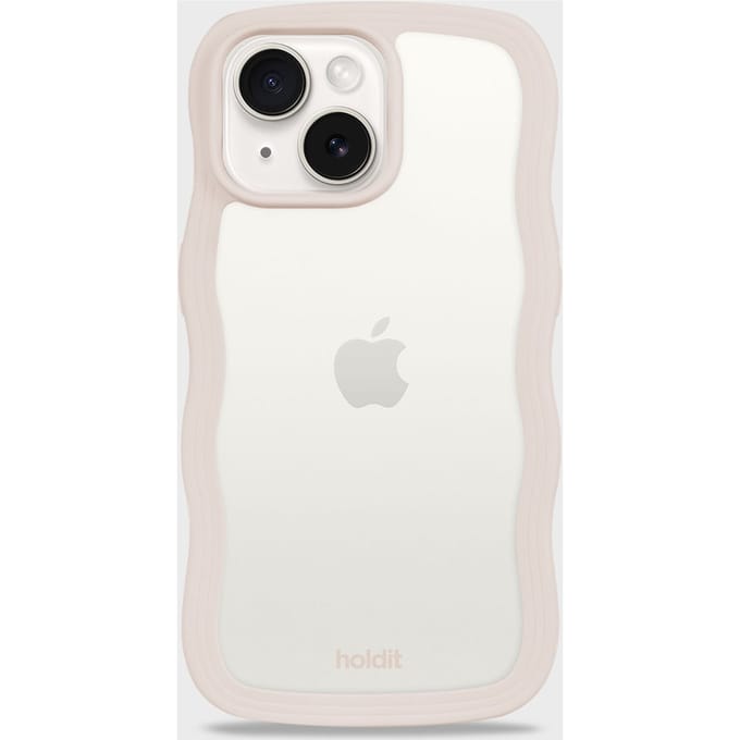 Phone Case Wavy Light Beige/Transparent iPhone 13