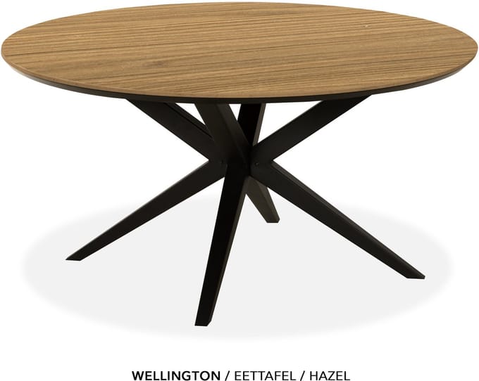 Maxfurn - Eettafel rond met verjongde rand | Zeer krasvast | Kleur: Hazel| diameter 120cm