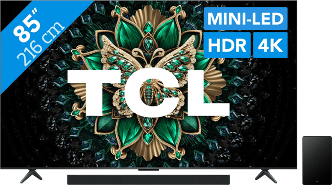 TCL 85" QD Mini-led C61K 4K (2025) + TCL Q65H
