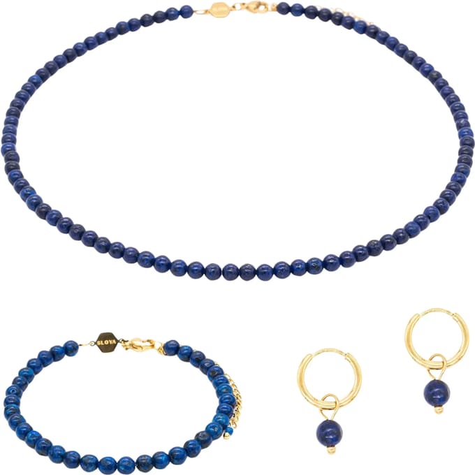 Collier, armband en oorbellen van lapis lazuli voor dames Sloya Serena