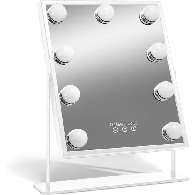 Gillian Jones Makeup Artist Mirror w. 9 strong LED bulb - White