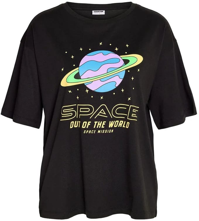 Noisy May Flex Ufo T-shirt Met Korte Mouwen Zwart M Vrouw